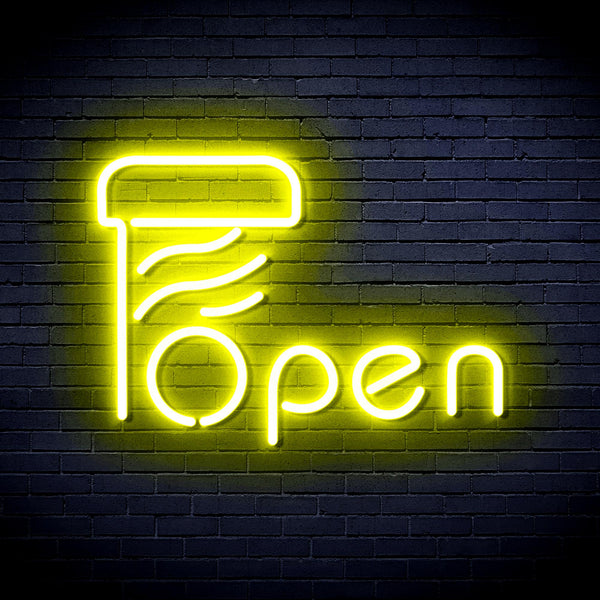 advpro-open-with-barber-pole-ultra-bright-led-neon-sign-fnu0263 - Yellow