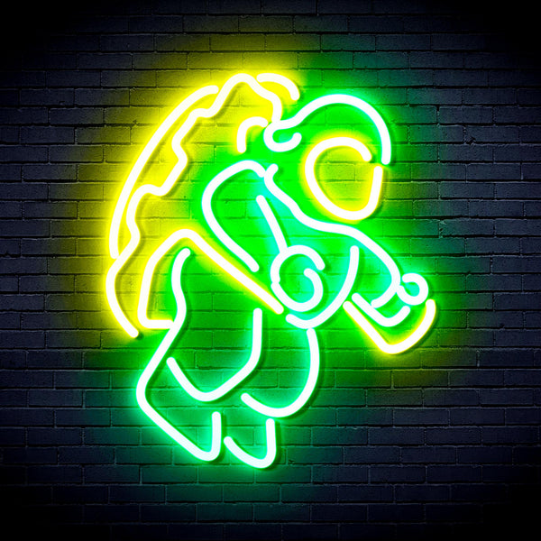 advpro-astronaut-ultra-bright-led-neon-sign-fnu0266 - Green & Yellow