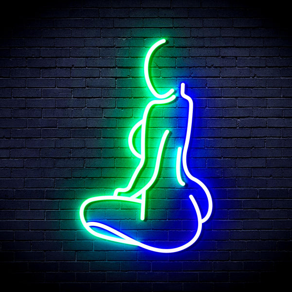 advpro-lady-back-shape-ultra-bright-led-neon-sign-fnu0267 - Green & Blue