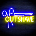 advpro-cut-shave-with-scissors-and-shaver-ultra-bright-led-neon-sign-fnu0284 - Blue & Yellow