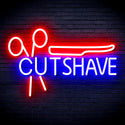 advpro-cut-shave-with-scissors-and-shaver-ultra-bright-led-neon-sign-fnu0284 - Red & Blue