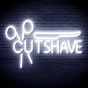 advpro-cut-shave-with-scissors-and-shaver-ultra-bright-led-neon-sign-fnu0284 - White