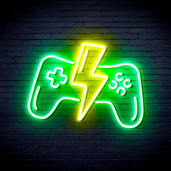 advpro-gamepad-ultra-bright-led-neon-sign-fnu0299 - Green & Yellow