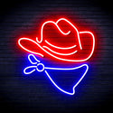 advpro-cowboy-hat-ultra-bright-led-neon-sign-fnu0303 - Blue & Red