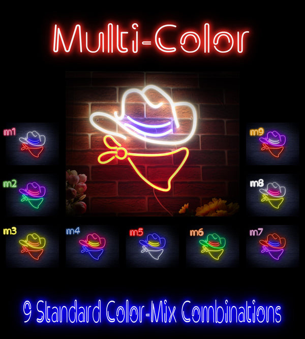 advpro-cowboy-hat-ultra-bright-led-neon-sign-fnu0303 - Multi-Color