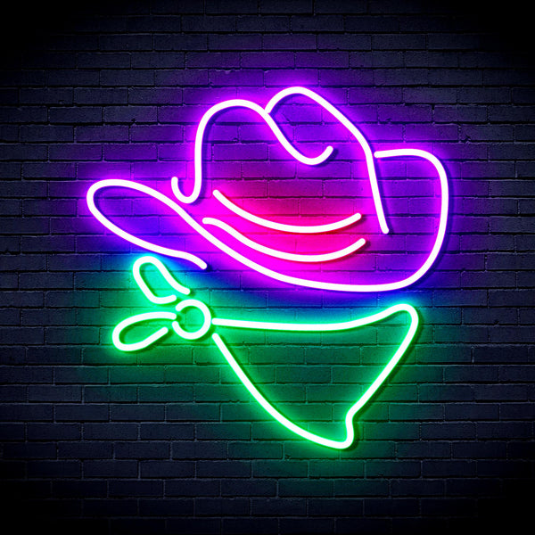 advpro-cowboy-hat-ultra-bright-led-neon-sign-fnu0303 - Multi-Color 2