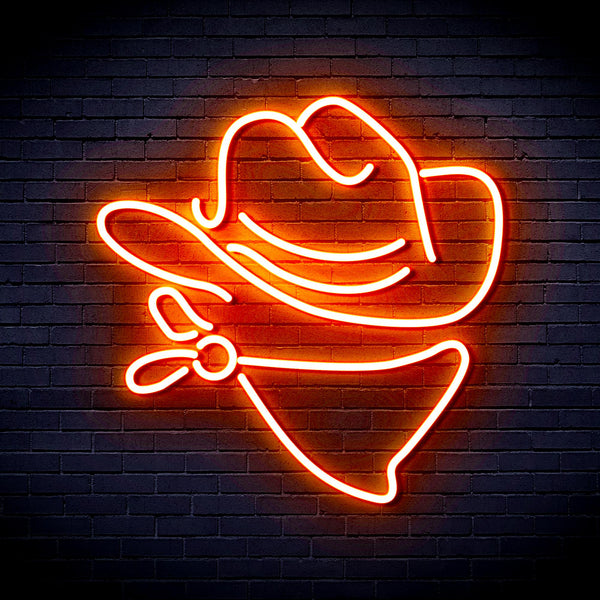 advpro-cowboy-hat-ultra-bright-led-neon-sign-fnu0303 - Orange