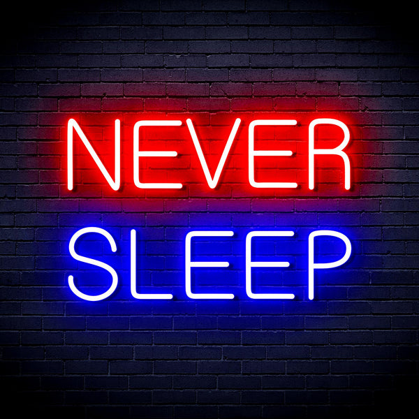 advpro-never-sleep-ultra-bright-led-neon-sign-fnu0306 - Blue & Red