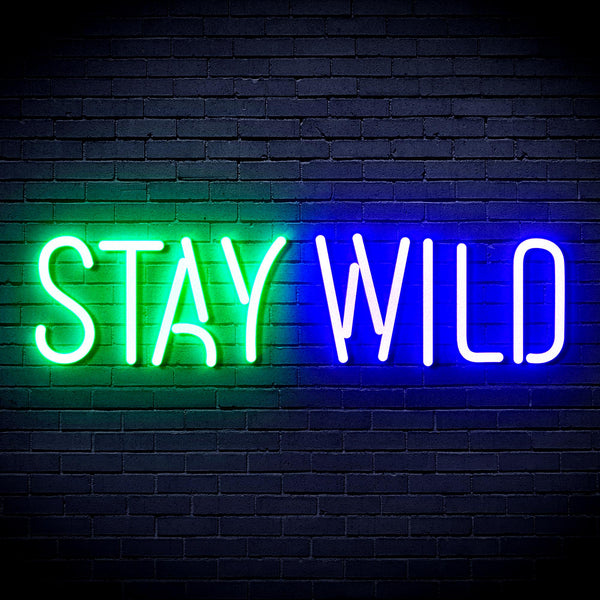 advpro-stay-wild-ultra-bright-led-neon-sign-fnu0307 - Green & Blue