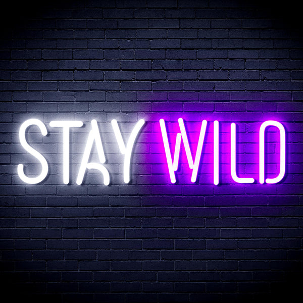 advpro-stay-wild-ultra-bright-led-neon-sign-fnu0307 - White & Purple