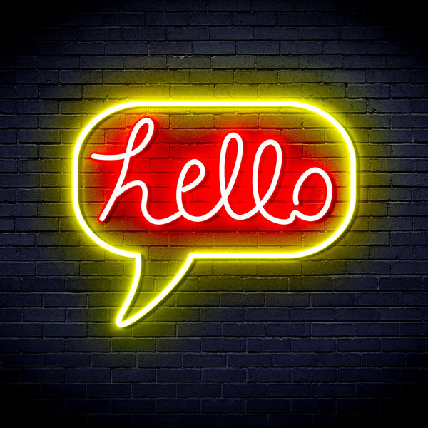 advpro-hello-in-chat-box-ultra-bright-led-neon-sign-fnu0310 - Red & Yellow