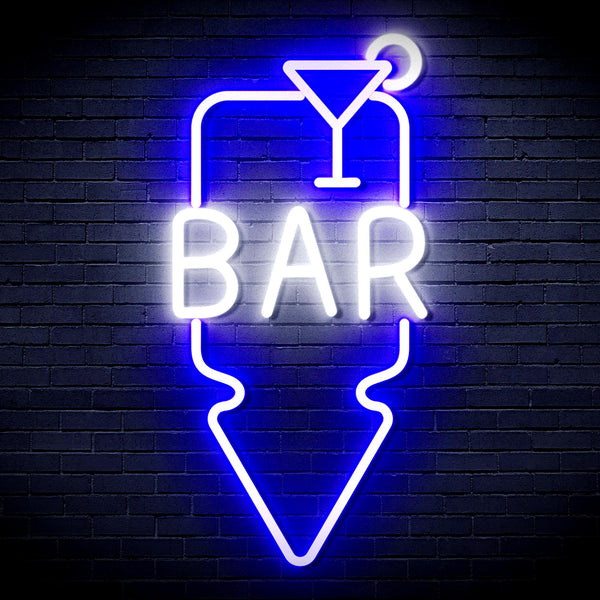 advpro-bar-and-down-arrow-ultra-bright-led-neon-sign-fnu0330 - White & Blue