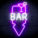 advpro-bar-and-down-arrow-ultra-bright-led-neon-sign-fnu0330 - White & Purple