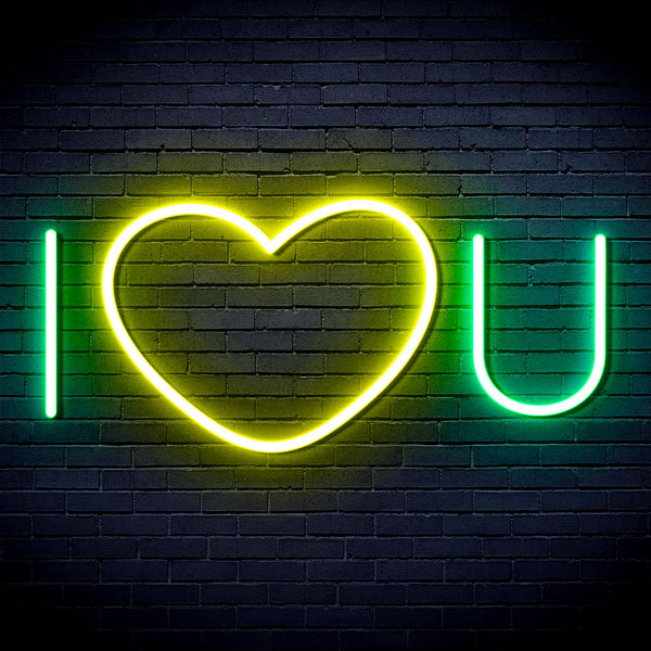 advpro-i-love-you-ultra-bright-led-neon-sign-fnu0336 - Green & Yellow