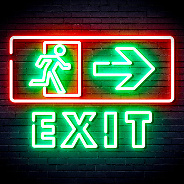 advpro-exit-sign-ultra-bright-led-neon-sign-fnu0344 - Green & Red