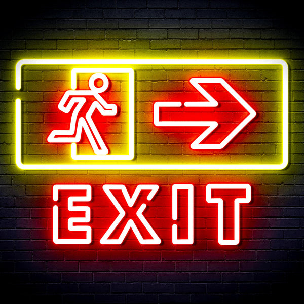 advpro-exit-sign-ultra-bright-led-neon-sign-fnu0344 - Red & Yellow