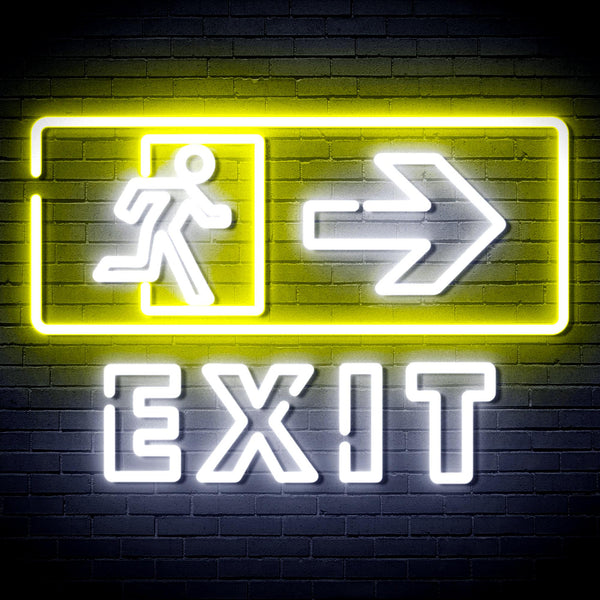 advpro-exit-sign-ultra-bright-led-neon-sign-fnu0344 - White & Yellow