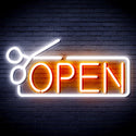 advpro-open-with-scissors-ultra-bright-led-neon-sign-fnu0361 - White & Orange