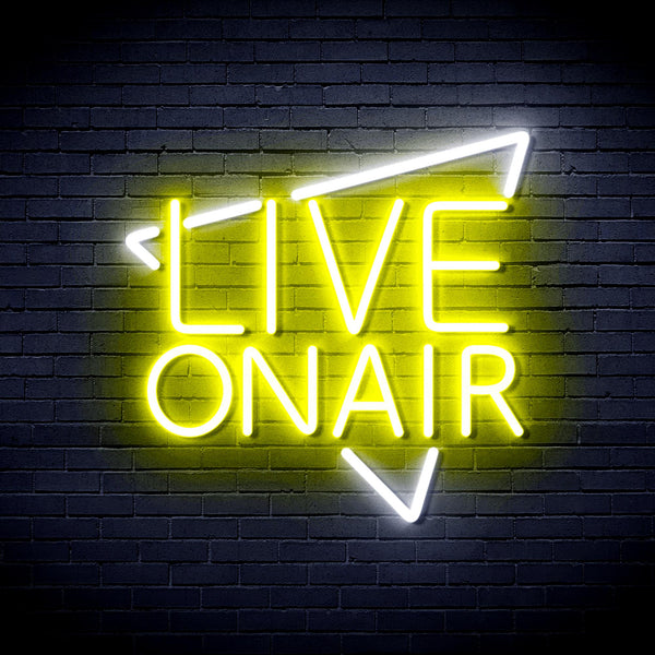 advpro-live-on-air-ultra-bright-led-neon-sign-fnu0390 - White & Yellow