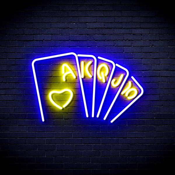 advpro-poker-ultra-bright-led-neon-sign-fnu0402 - Blue & Yellow