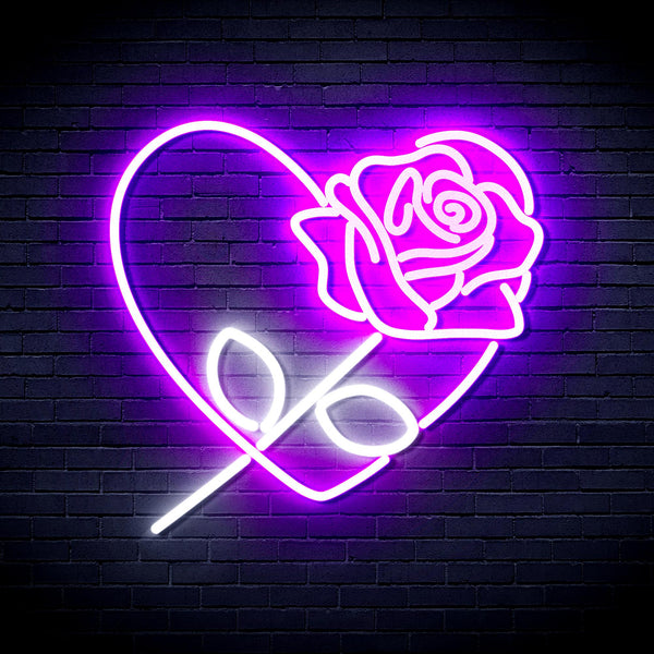 advpro-rosw-with-heart-ultra-bright-led-neon-sign-fnu0414 - White & Purple