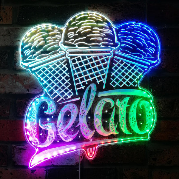 ADVPRO Gelato Ice Cream Shop RGB Dynamic Glam LED Sign st06-fnd-i0253