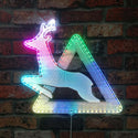 ADVPRO Beware of Deer Crossing Xing RGB Dynamic Glam LED Sign st06-fnd-i0307