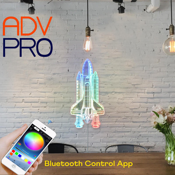 ADVPRO Space Shuttle Rocket Spacecraft RGB Dynamic Glam LED Sign st06-fnd-i0319