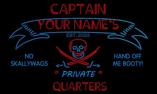 TeeInBlue - Personalized Private Quarters Pirate Man Cave st6-pw1-tm (v1) - Customizer