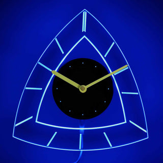 ADVPRO Triangle Shaped Illuminated Edge Lit Bar Beer Neon Sign Wall Clock with LED Night Light cnc2016 - Blue