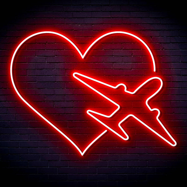 ADVPRO Aeroplane with Heart Ultra-Bright LED Neon Sign fn-i4061 - Red