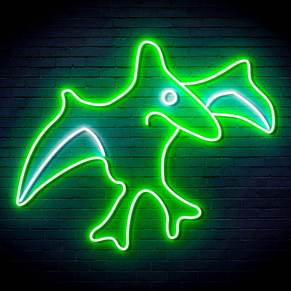 ADVPRO Pterodactyl Dinosaur Ultra-Bright LED Neon Sign fn-i4092 - White & Green