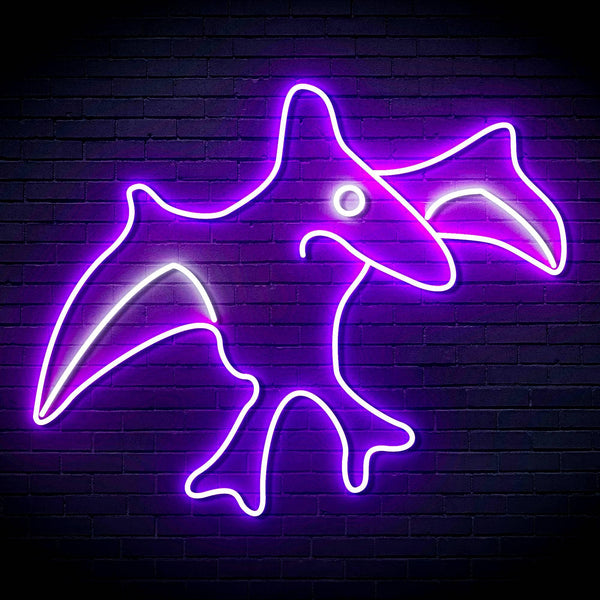ADVPRO Pterodactyl Dinosaur Ultra-Bright LED Neon Sign fn-i4092 - White & Purple