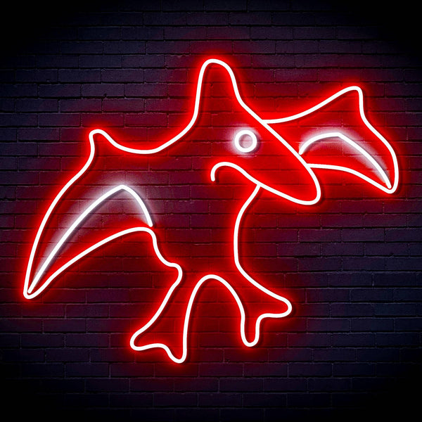 ADVPRO Pterodactyl Dinosaur Ultra-Bright LED Neon Sign fn-i4092 - White & Red