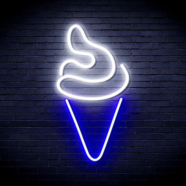 ADVPRO Ice-cream Ultra-Bright LED Neon Sign fnu0039 - White & Blue