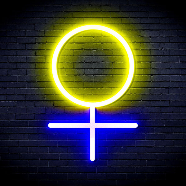 ADVPRO Female Symbol Ultra-Bright LED Neon Sign fnu0069 - Blue & Yellow