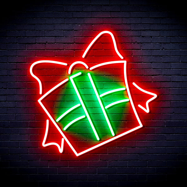 ADVPRO Cchristmas Present Ultra-Bright LED Neon Sign fnu0096 - Green & Red