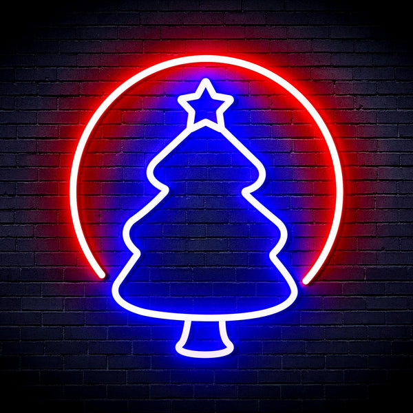 ADVPRO Christmas Tree Ornament Ultra-Bright LED Neon Sign fnu0114 - Red & Blue