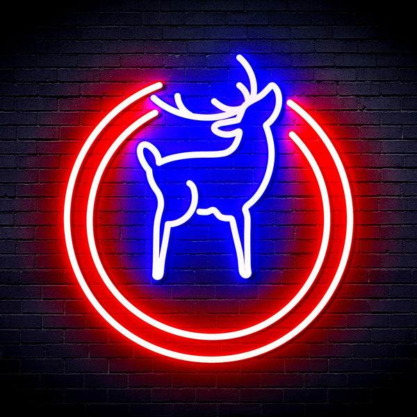 ADVPRO Deer Ultra-Bright LED Neon Sign fnu0148 - Red & Blue