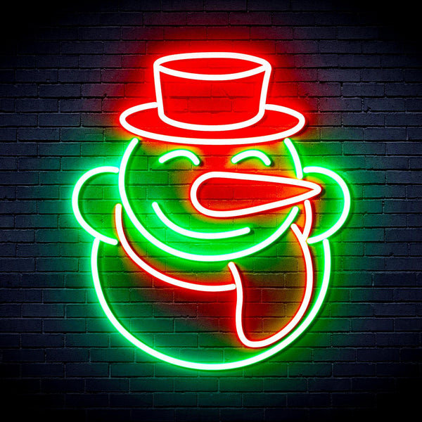 ADVPRO Snow man Ultra-Bright LED Neon Sign fnu0149 - Green & Red