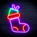 ADVPRO Christmas Sock with Present Ultra-Bright LED Neon Sign fnu0166 - Multi-Color 5