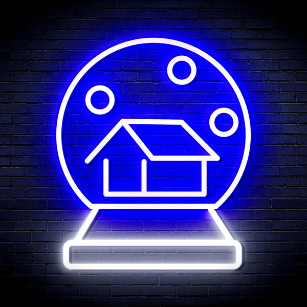 ADVPRO House with Snowflake Ultra-Bright LED Neon Sign fnu0174 - White & Blue