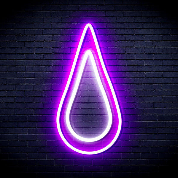 ADVPRO Rain Droplet Ultra-Bright LED Neon Sign fnu0262 - White & Purple