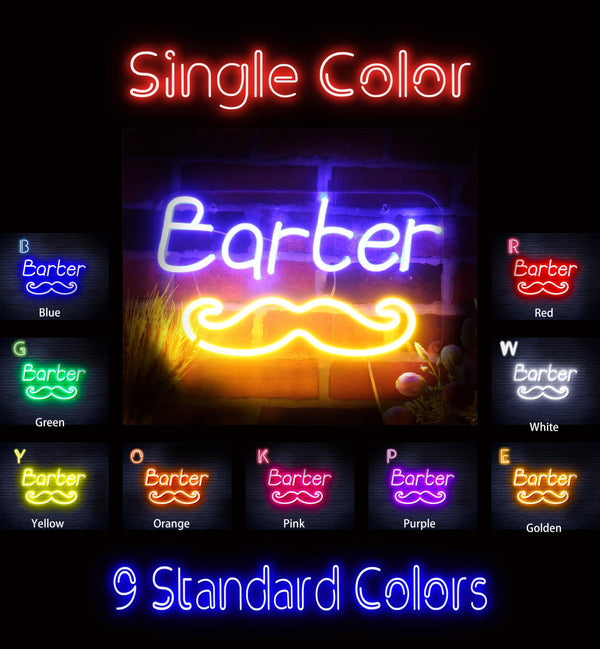 ADVPRO Barber with Moustache Ultra-Bright LED Neon Sign fnu0264 - Classic