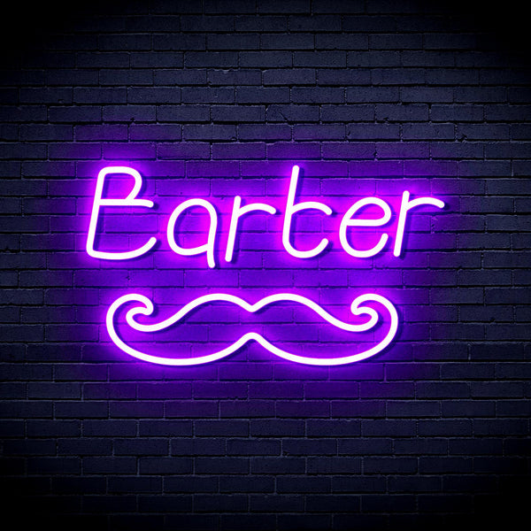 ADVPRO Barber with Moustache Ultra-Bright LED Neon Sign fnu0264 - Purple