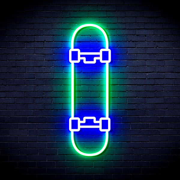 ADVPRO Skateboard Ultra-Bright LED Neon Sign fnu0272 - Green & Blue
