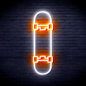 ADVPRO Skateboard Ultra-Bright LED Neon Sign fnu0272 - White & Orange