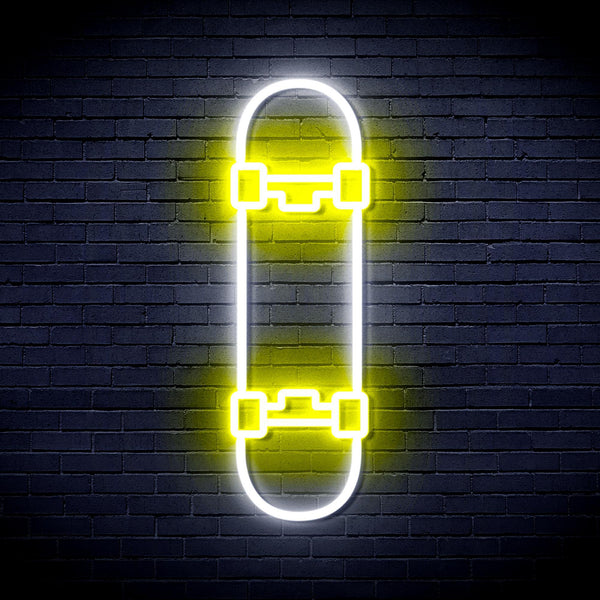 ADVPRO Skateboard Ultra-Bright LED Neon Sign fnu0272 - White & Yellow