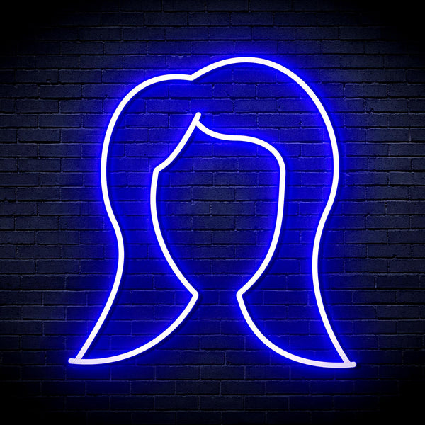ADVPRO Lady Hair Style Ultra-Bright LED Neon Sign fnu0277 - Blue