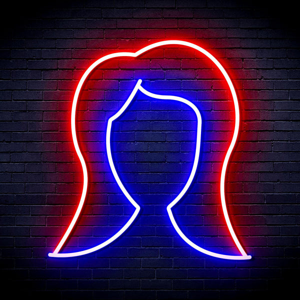 ADVPRO Lady Hair Style Ultra-Bright LED Neon Sign fnu0277 - Blue & Red